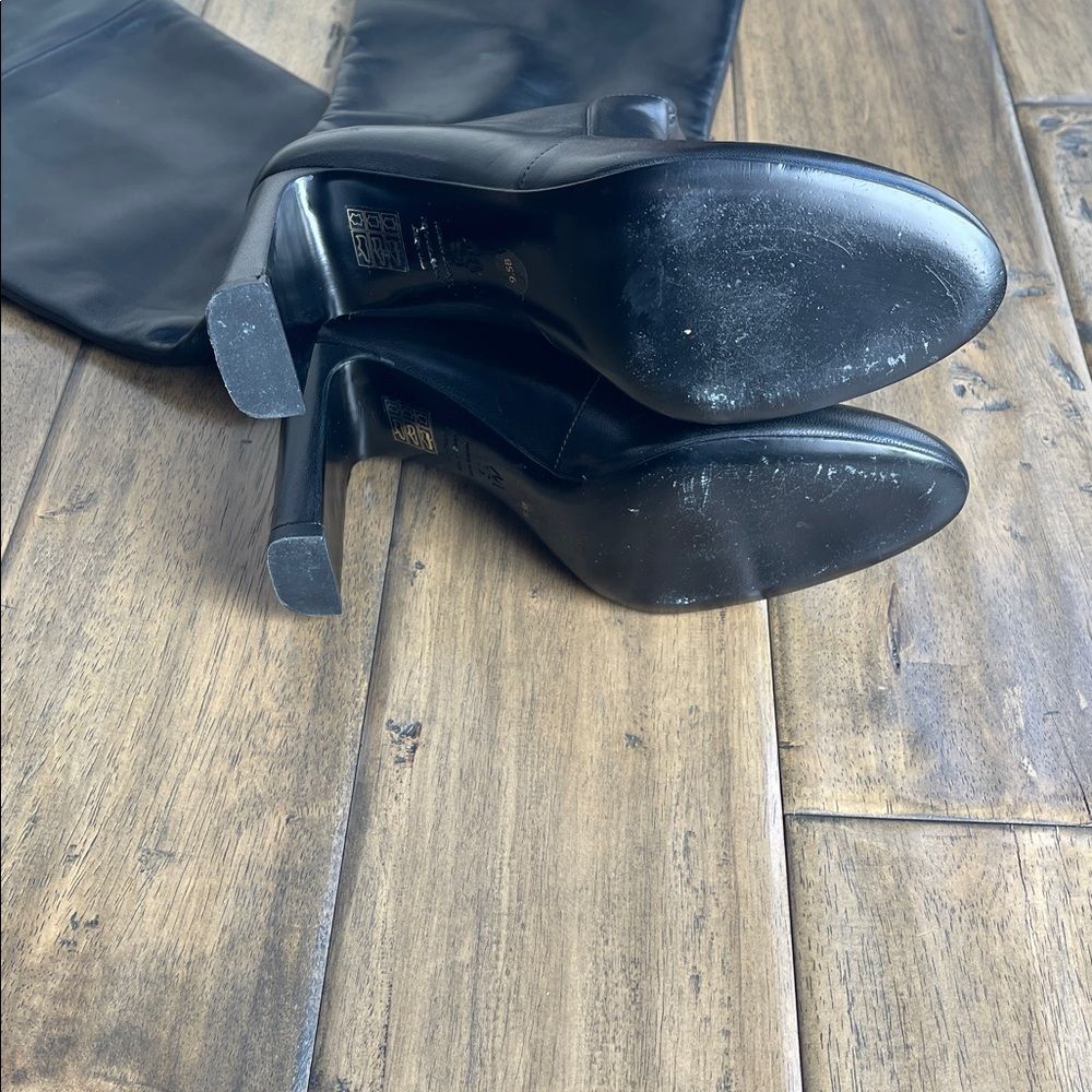 Stuart Weitzman Babette Tubo 85 Over The Knee OTK Tall Long Black leather Boots - Picture 11 of 13